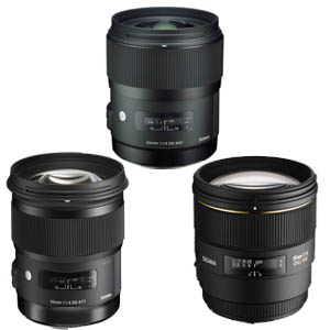 Sigma Art 3 Lens combo for Canon ( 35mm, 50mm, 85mm )